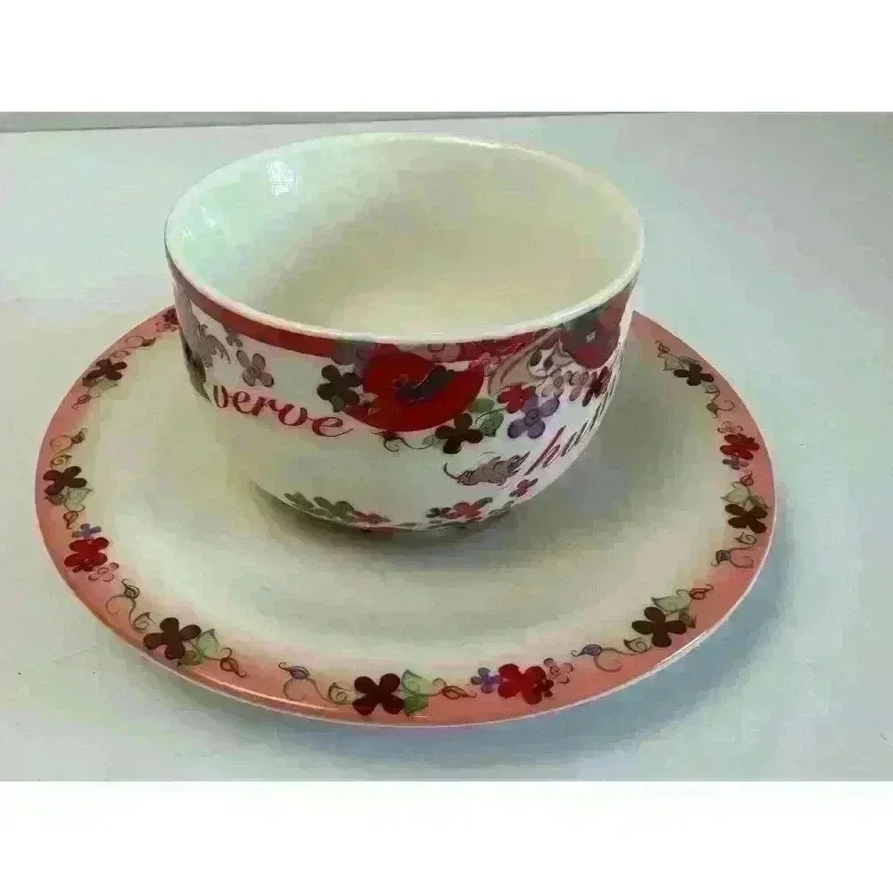 2004 PAUL CARDEW TEA FOR ONE PINK CHINTZ RED HAT SOCIETY CUP & SAUCER